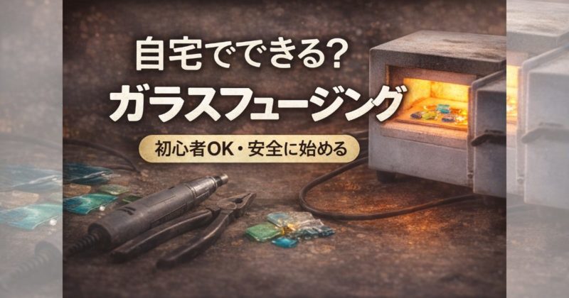 自宅でガラスフュージングを行う電気炉と作業環境のイメージ