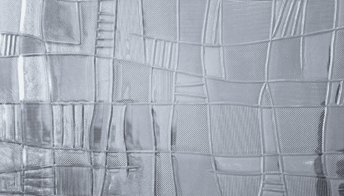 型板ガラス モザイク柄の凹凸